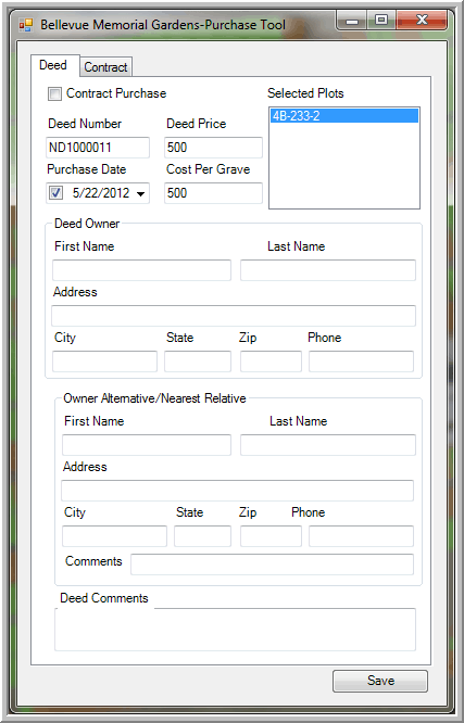 Plot Purchase Deed Tab